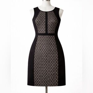 Alexa B Dress Size 8 Black & Beige Midi